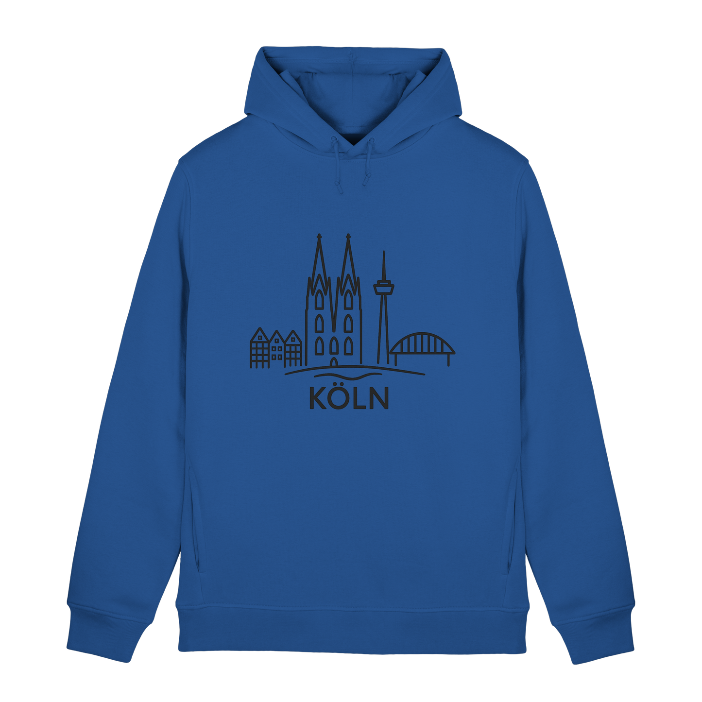 Köln Skyline (großer Druck auf der Brust) - Organic Hoodie B&C