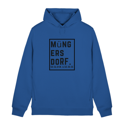 Müngersdorf Koordinaten (großer Druck auf der Brust) - Organic Hoodie B&C