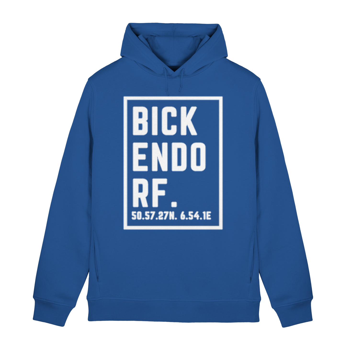 Bickendorf Koordinaten (großer Druck auf der Brust) - Organic Hoodie B&C