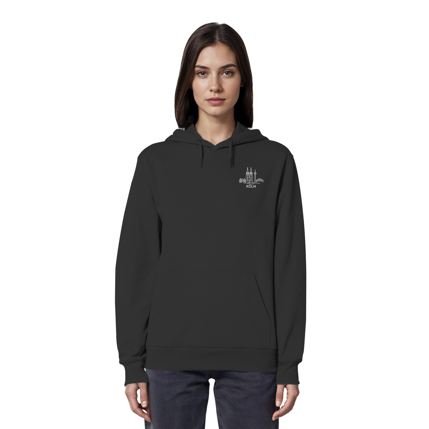 Köln Skyline Stick - Organic Hoodie