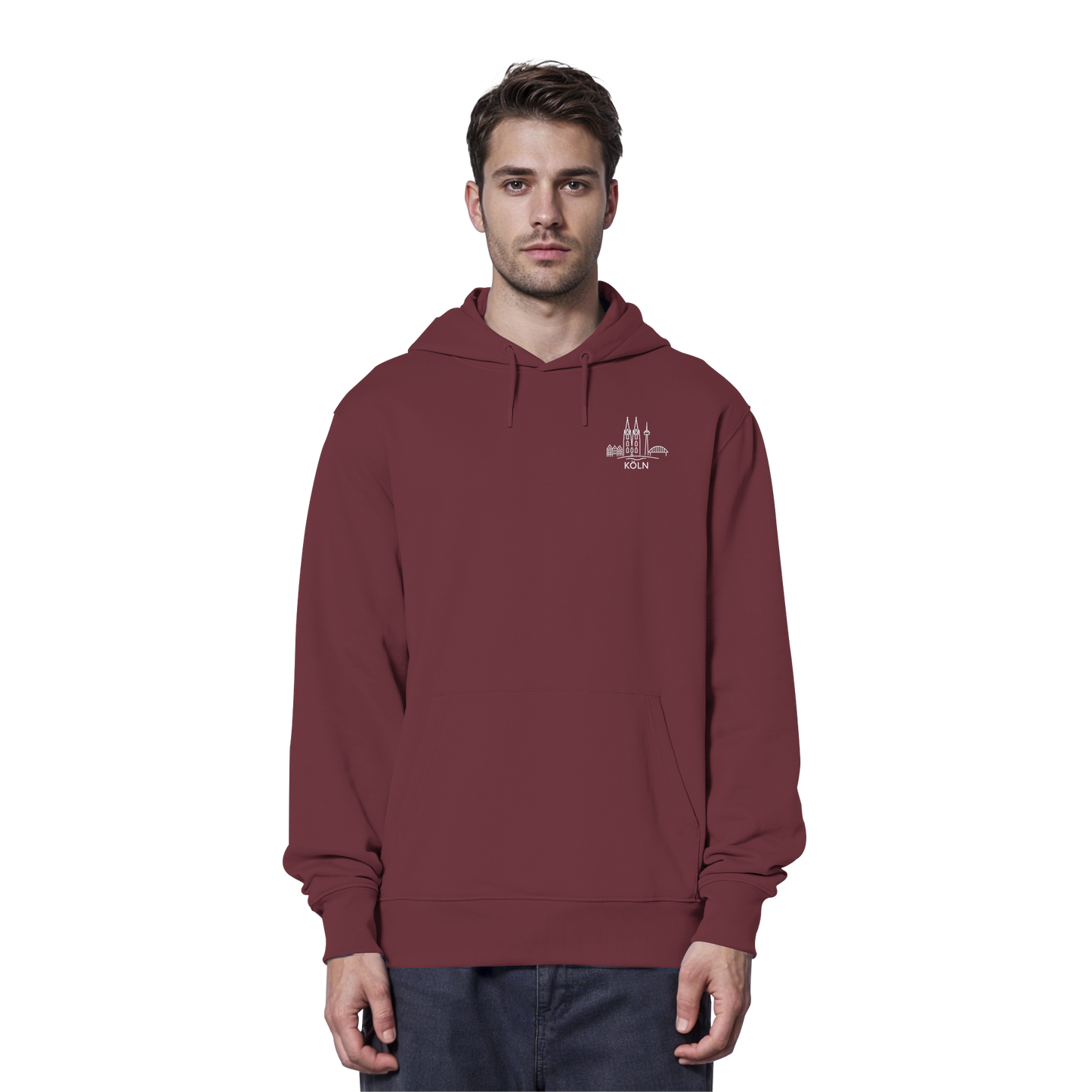Köln Skyline Stick - Organic Hoodie