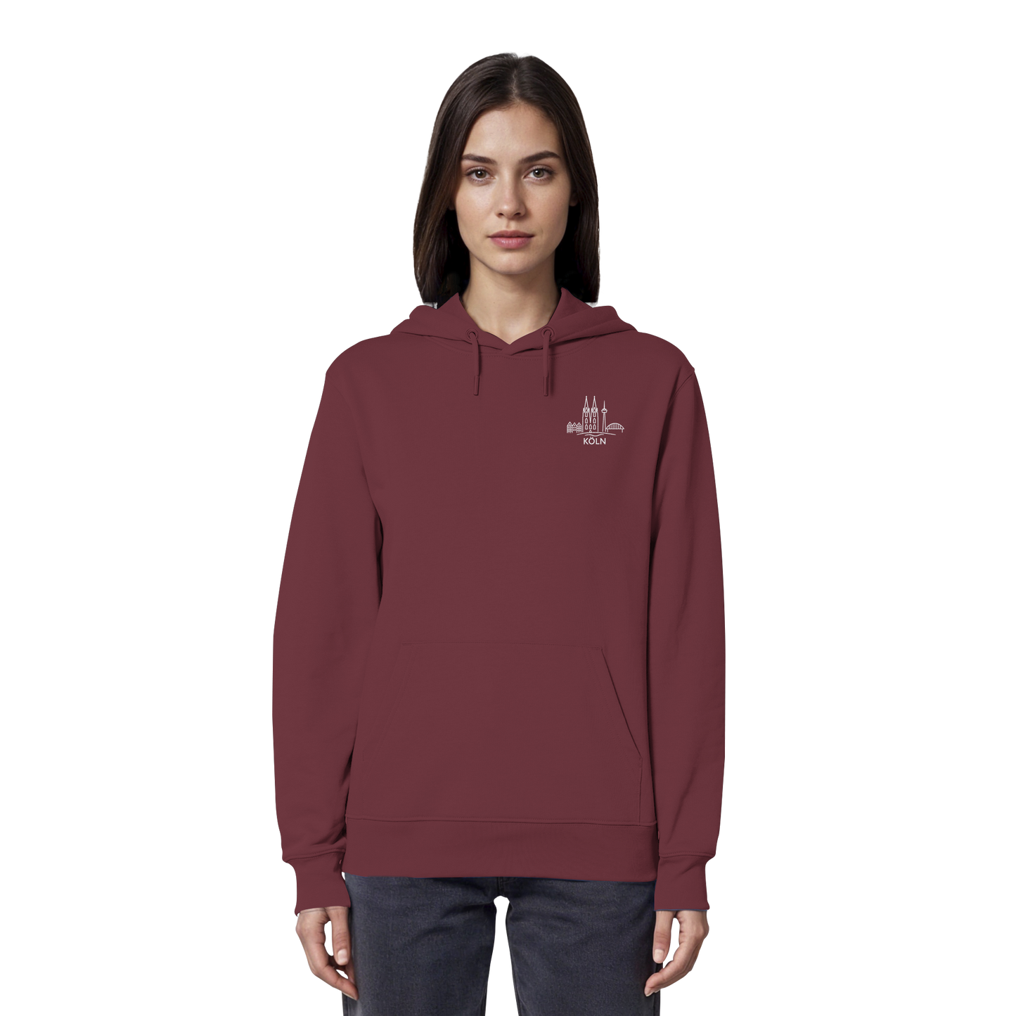 Köln Skyline Stick - Organic Hoodie