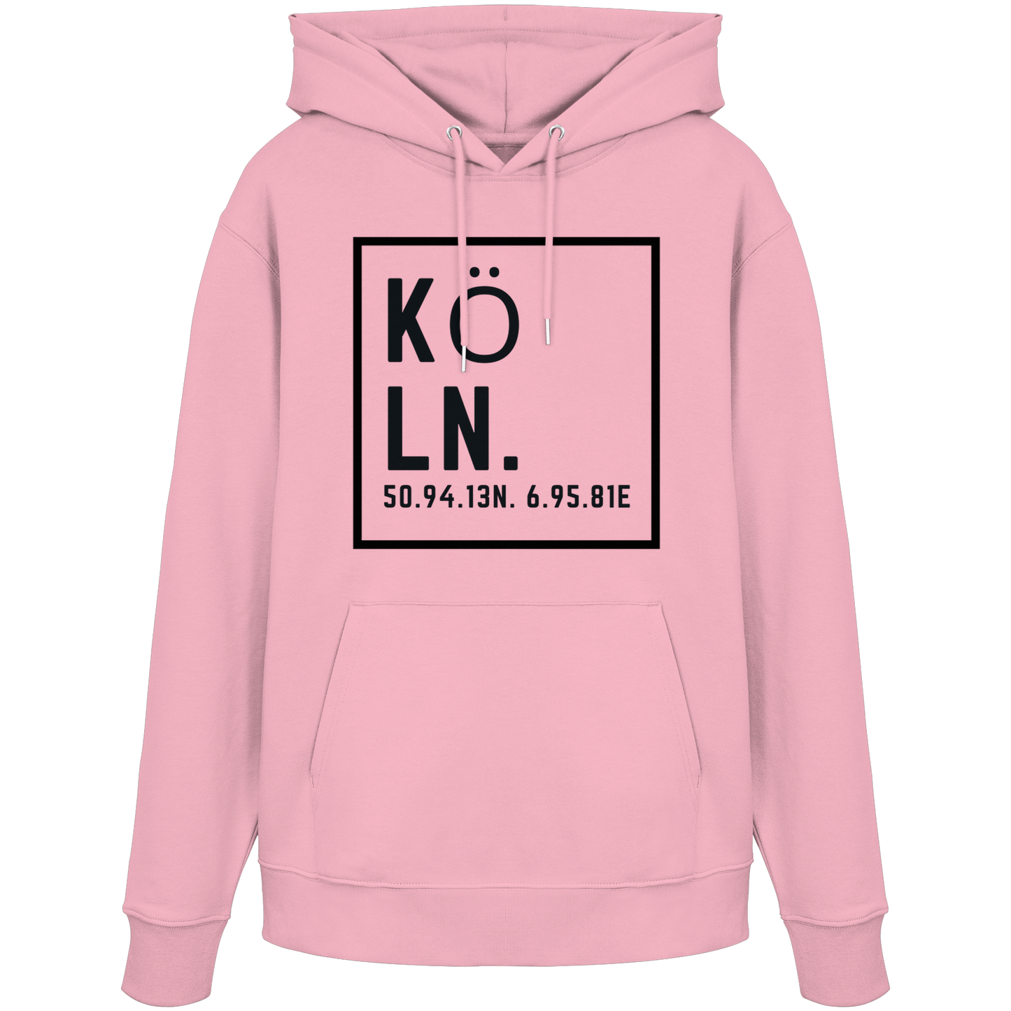 Köln Koordinaten (großer Druck auf der Brust) - Organic Hoodie