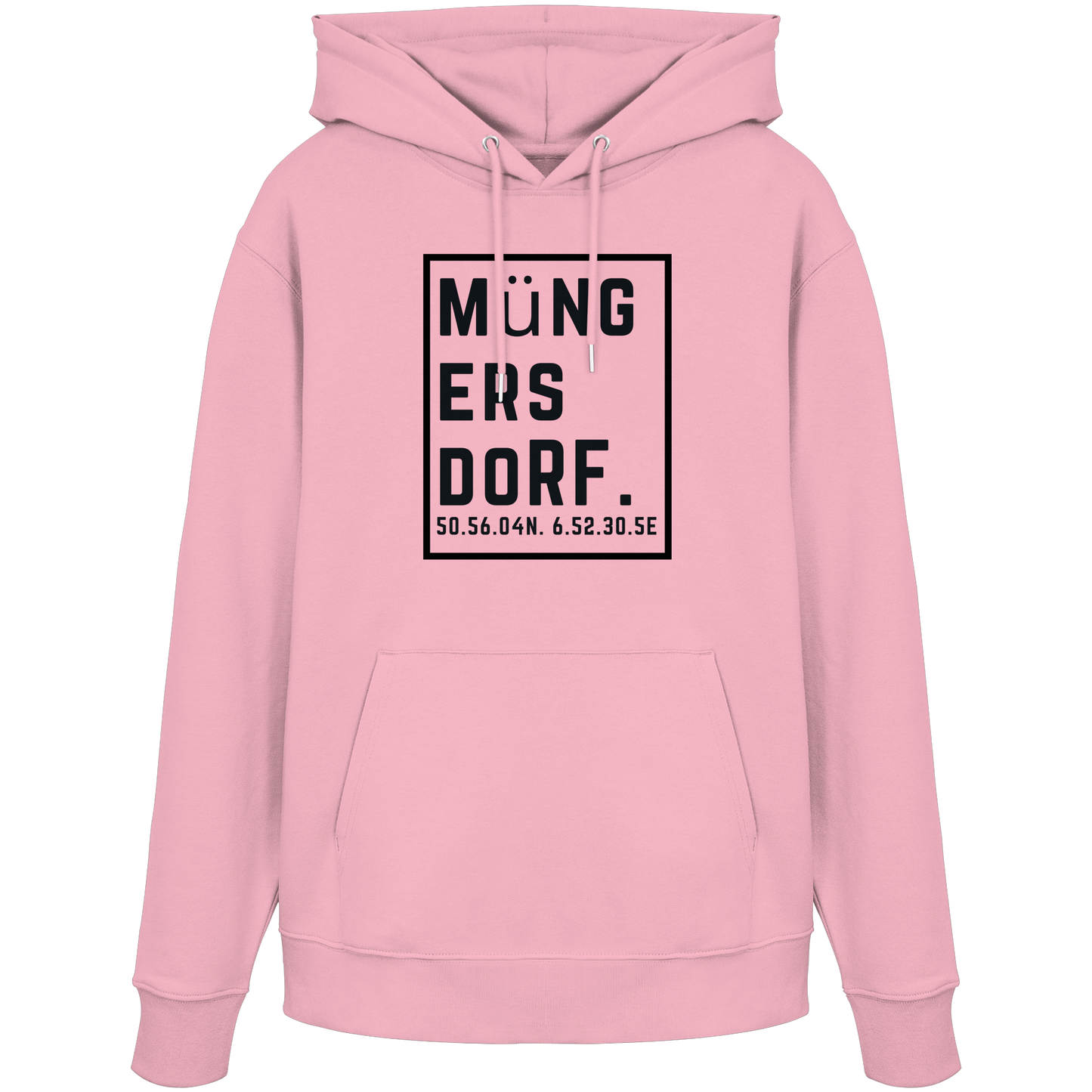 Müngersdorf Koordinaten (großer Druck auf der Brust) - Organic Hoodie
