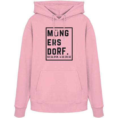 Müngersdorf Koordinaten (großer Druck auf der Brust) - Organic Hoodie