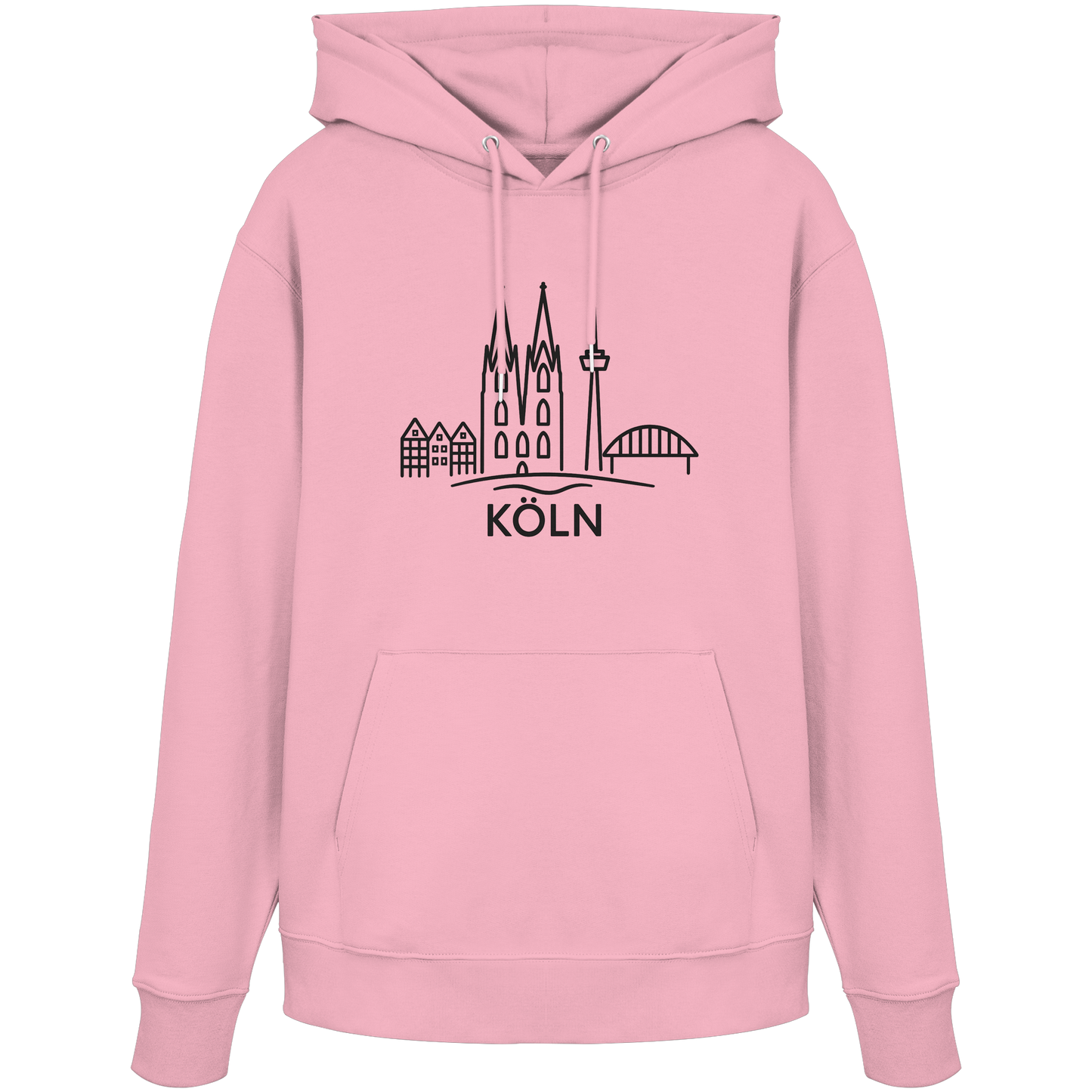 Köln Skyline (großer Druck auf der Brust) - Organic Hoodie