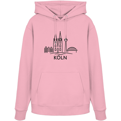 Köln Skyline (großer Druck auf der Brust) - Organic Hoodie