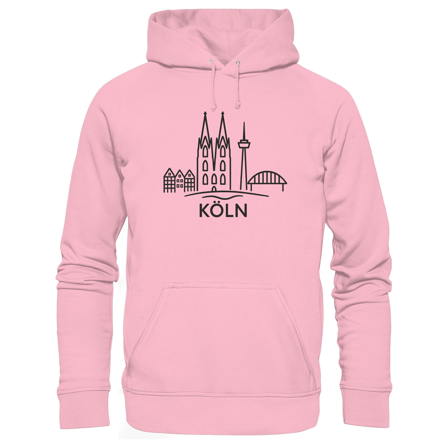 Köln Skyline (großer Druck auf der Brust) - Organic Hoodie