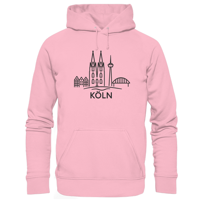 Köln Skyline (großer Druck auf der Brust) - Organic Hoodie
