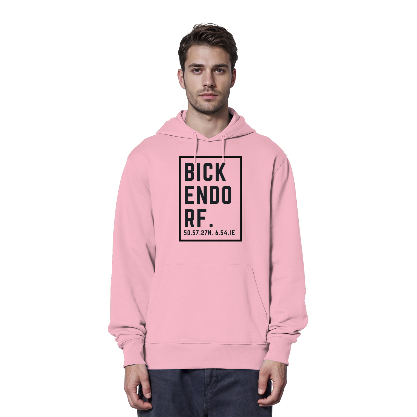 Bickendorf Koordinaten (großer Druck auf der Brust) - Organic Hoodie