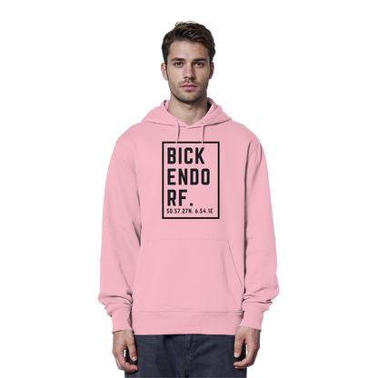 Bickendorf Koordinaten (großer Druck auf der Brust) - Organic Hoodie