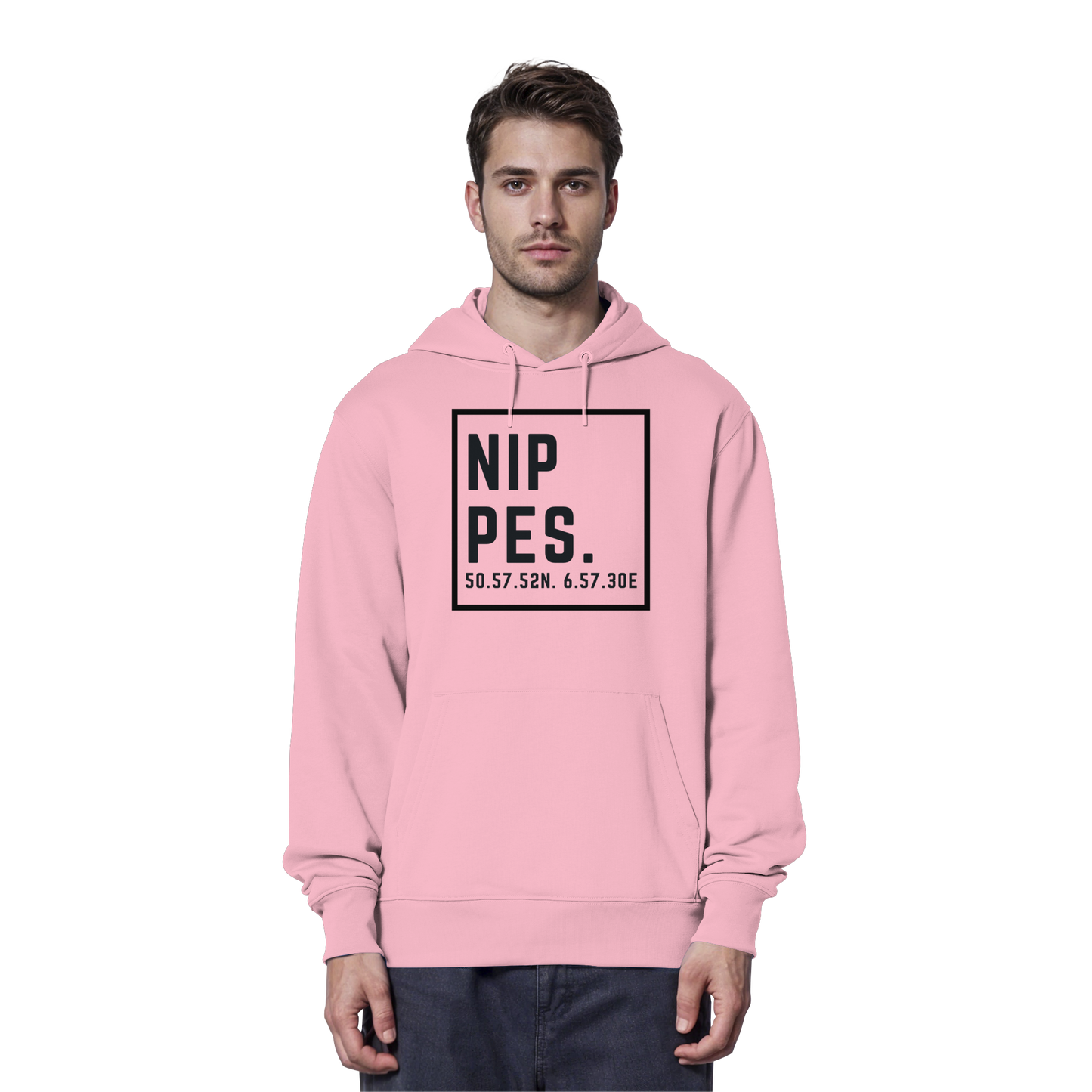 Nippes Koordinaten (großer Druck auf der Brust) - Organic Hoodie