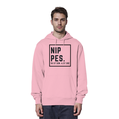 Nippes Koordinaten (großer Druck auf der Brust) - Organic Hoodie