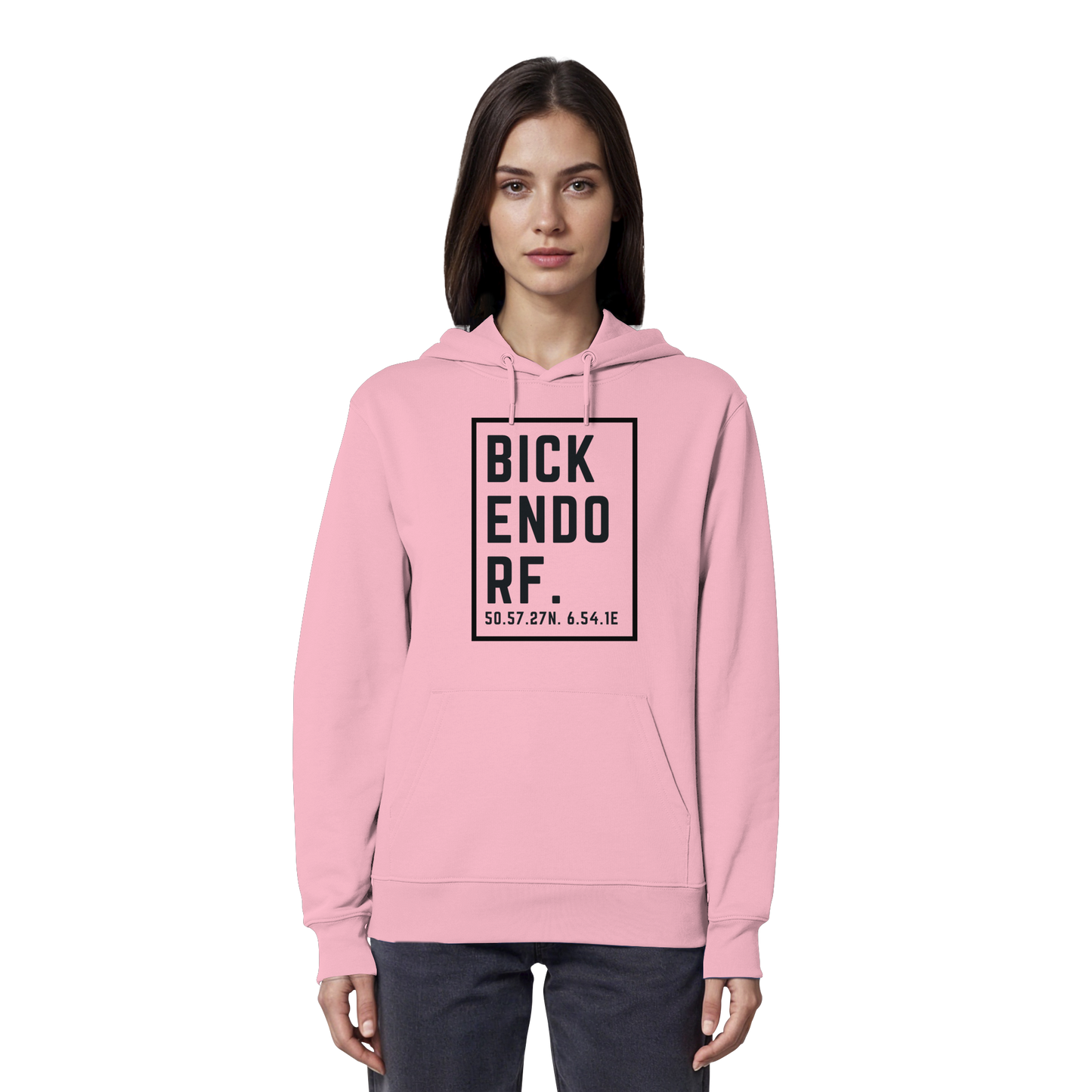 Bickendorf Koordinaten (großer Druck auf der Brust) - Organic Hoodie