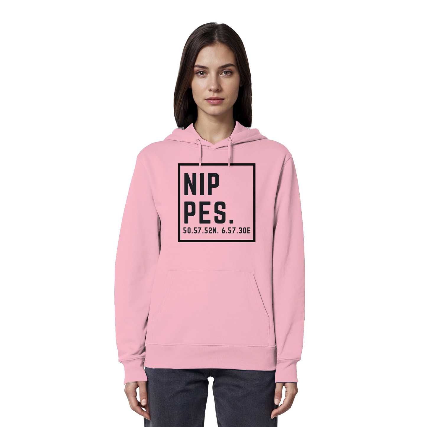 Nippes Koordinaten (großer Druck auf der Brust) - Organic Hoodie