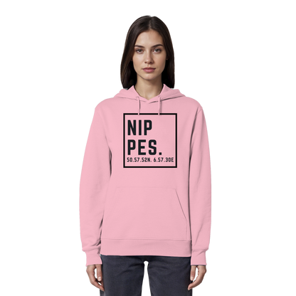 Nippes Koordinaten (großer Druck auf der Brust) - Organic Hoodie