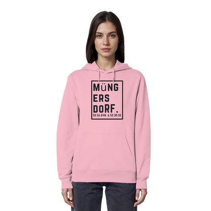 Müngersdorf Koordinaten (großer Druck auf der Brust) - Organic Hoodie