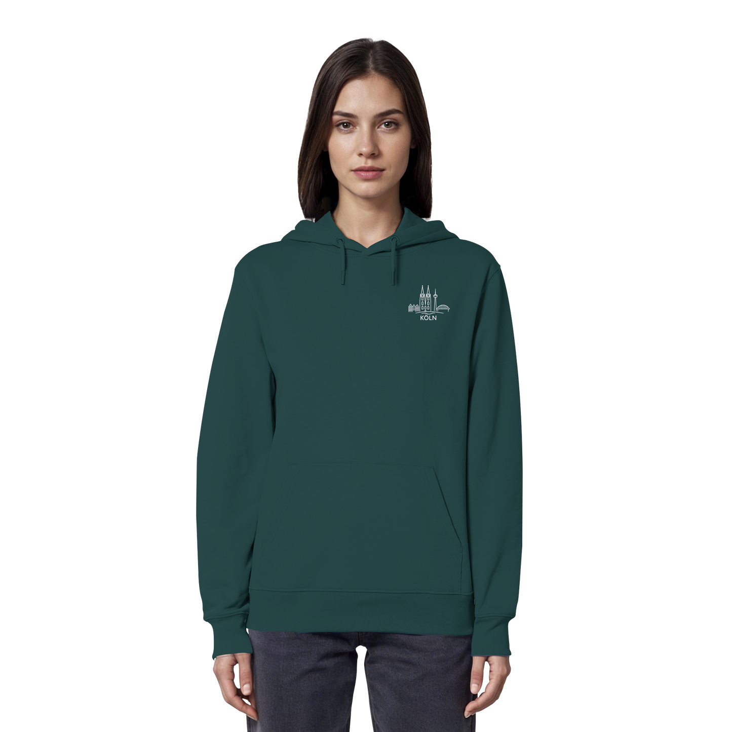 Köln Skyline Stick - Organic Hoodie