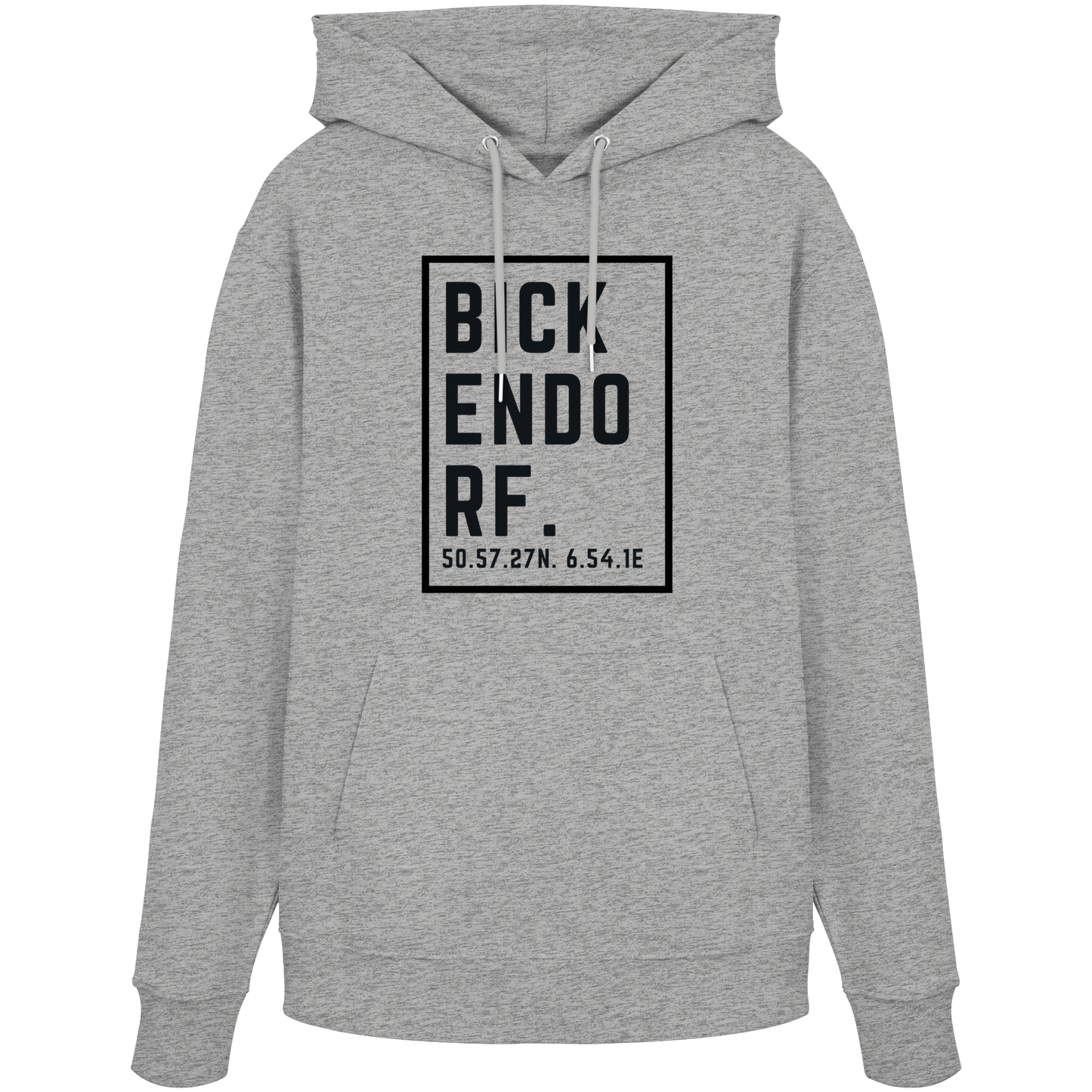 Bickendorf Koordinaten (großer Druck auf der Brust) - Organic Hoodie