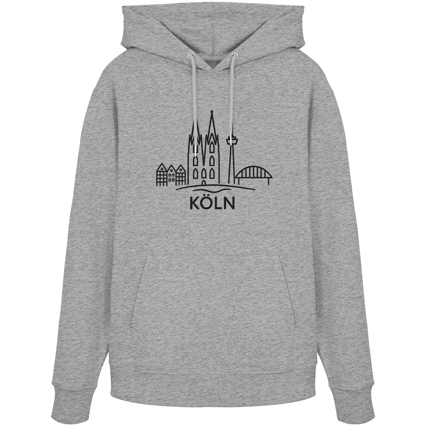 Köln Skyline (großer Druck auf der Brust) - Organic Hoodie