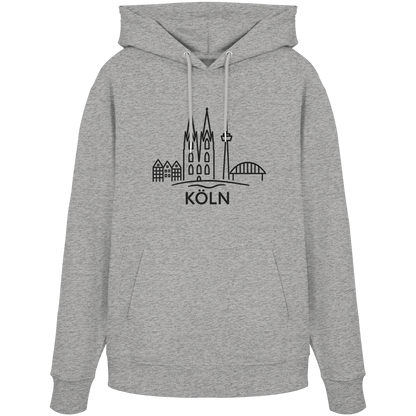 Köln Skyline (großer Druck auf der Brust) - Organic Hoodie