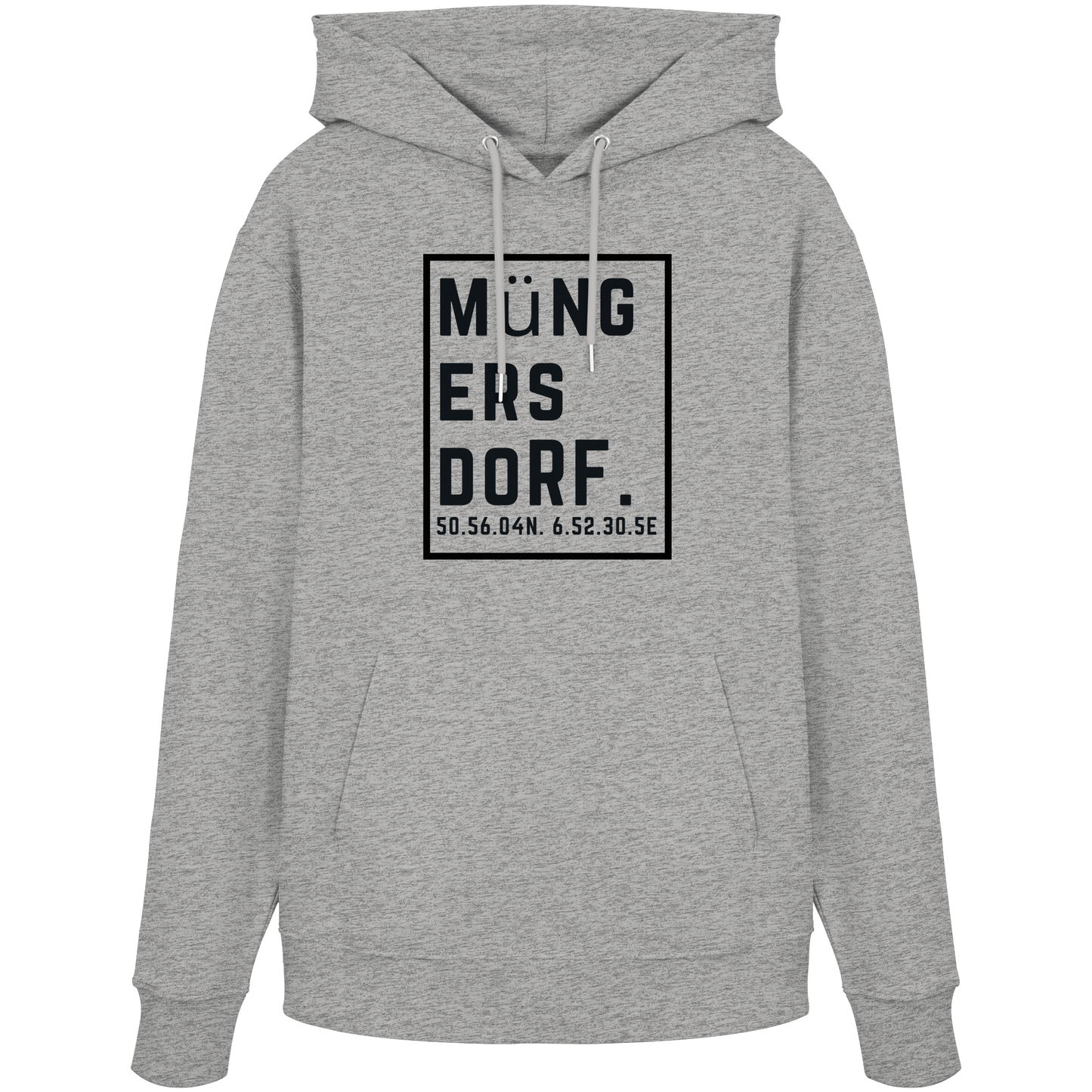 Müngersdorf Koordinaten (großer Druck auf der Brust) - Organic Hoodie