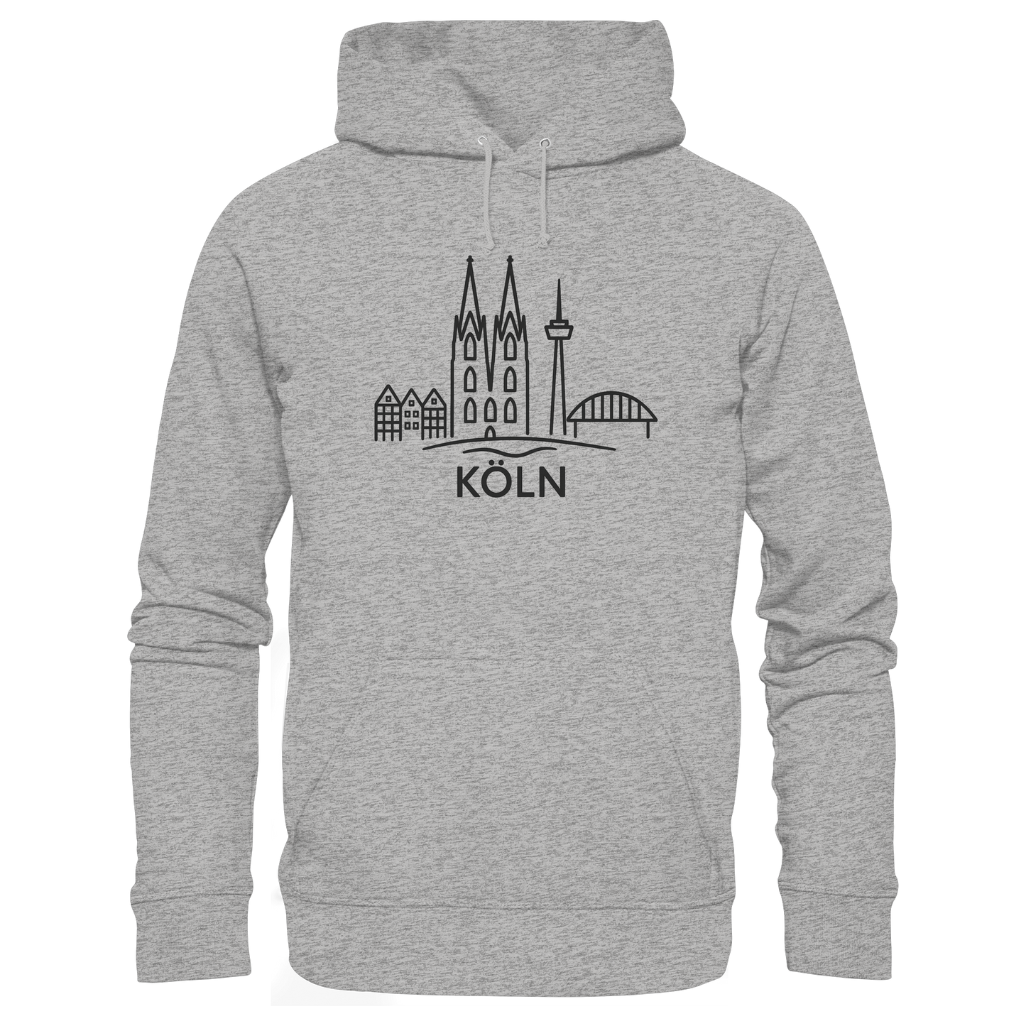 Köln Skyline (großer Druck auf der Brust) - Organic Hoodie