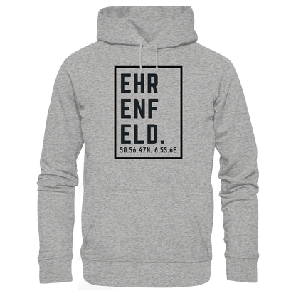 Ehrenfeld Koordinaten (großer Druck auf der Brust) - Organic Hoodie