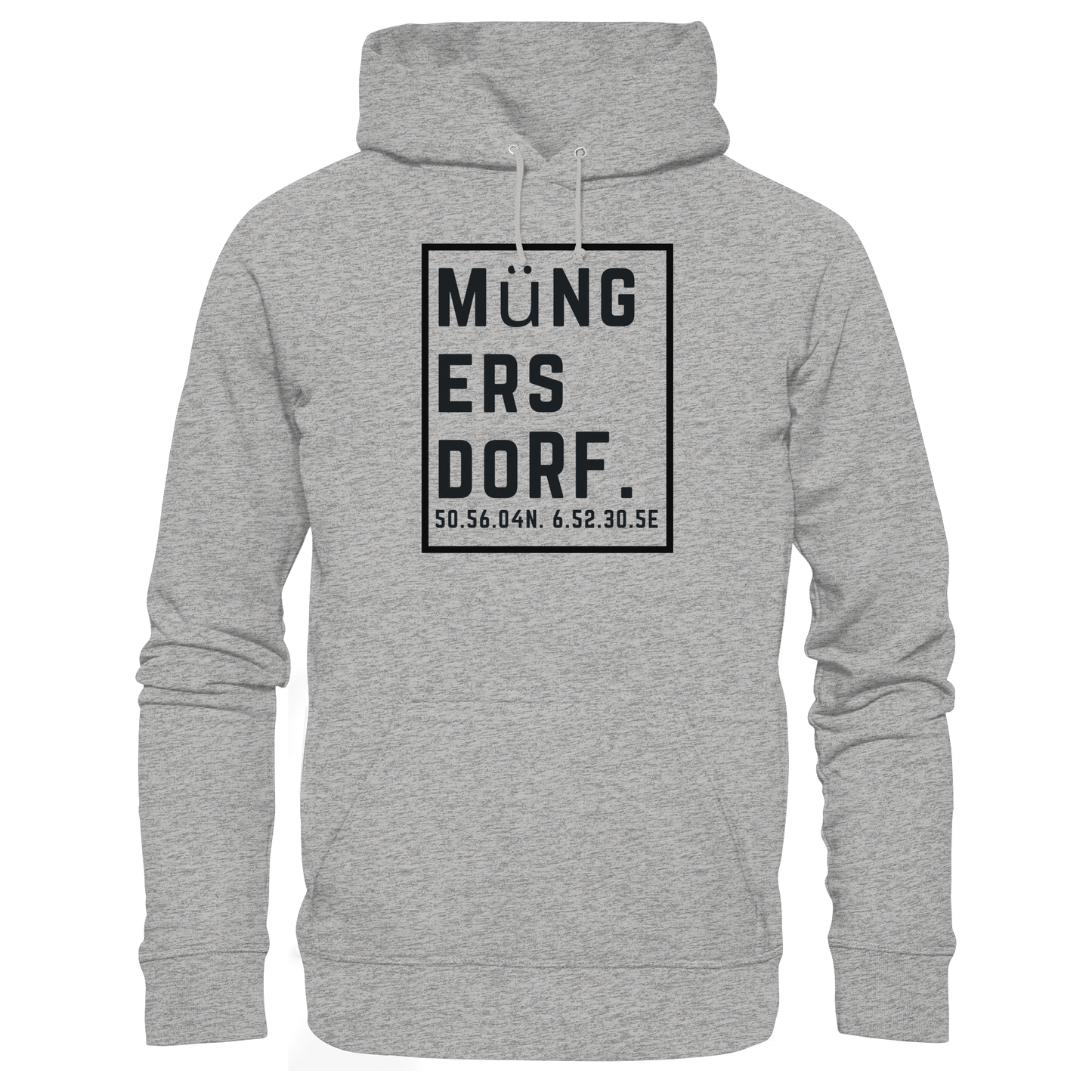 Müngersdorf Koordinaten (großer Druck auf der Brust) - Organic Hoodie