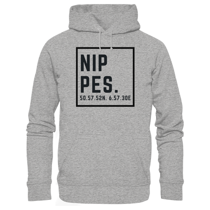 Nippes Koordinaten (großer Druck auf der Brust) - Organic Hoodie