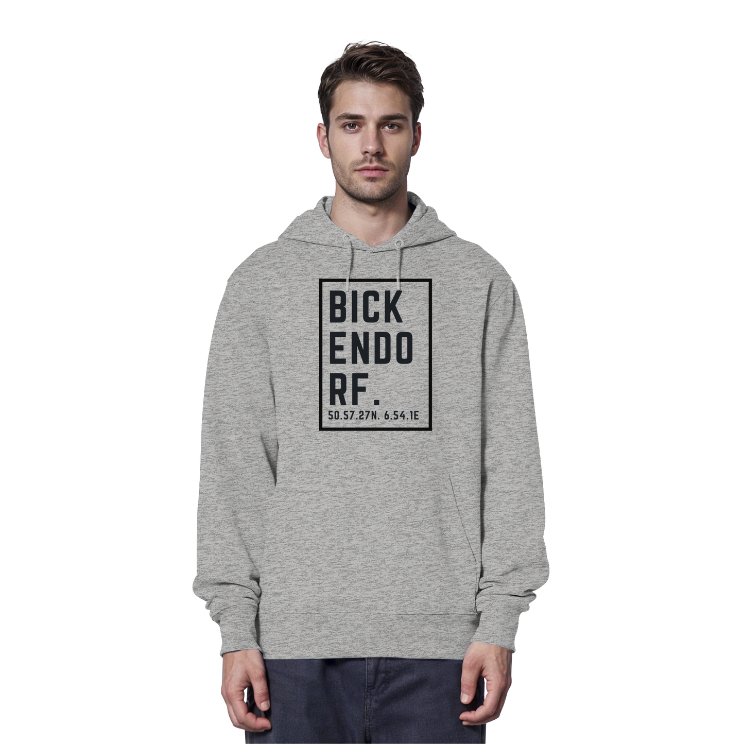 Bickendorf Koordinaten (großer Druck auf der Brust) - Organic Hoodie