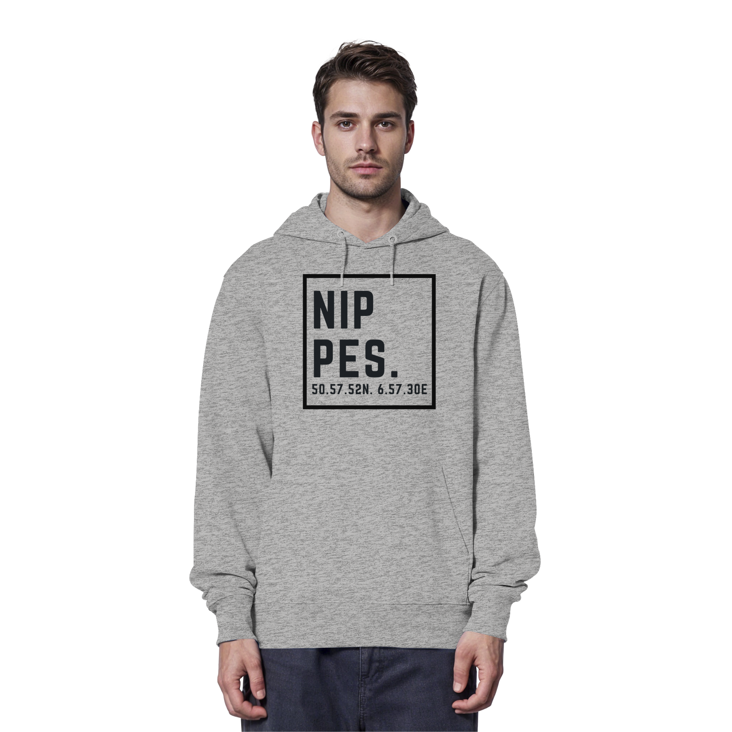 Nippes Koordinaten (großer Druck auf der Brust) - Organic Hoodie