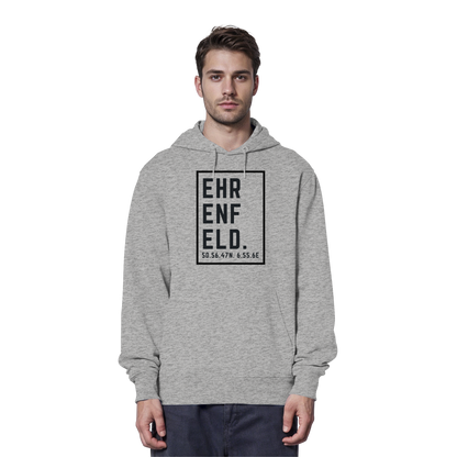 Ehrenfeld Koordinaten (großer Druck auf der Brust) - Organic Hoodie