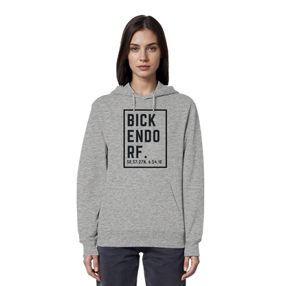 Bickendorf Koordinaten (großer Druck auf der Brust) - Organic Hoodie