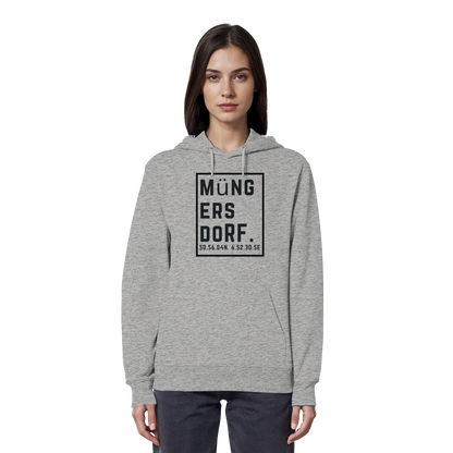 Müngersdorf Koordinaten (großer Druck auf der Brust) - Organic Hoodie