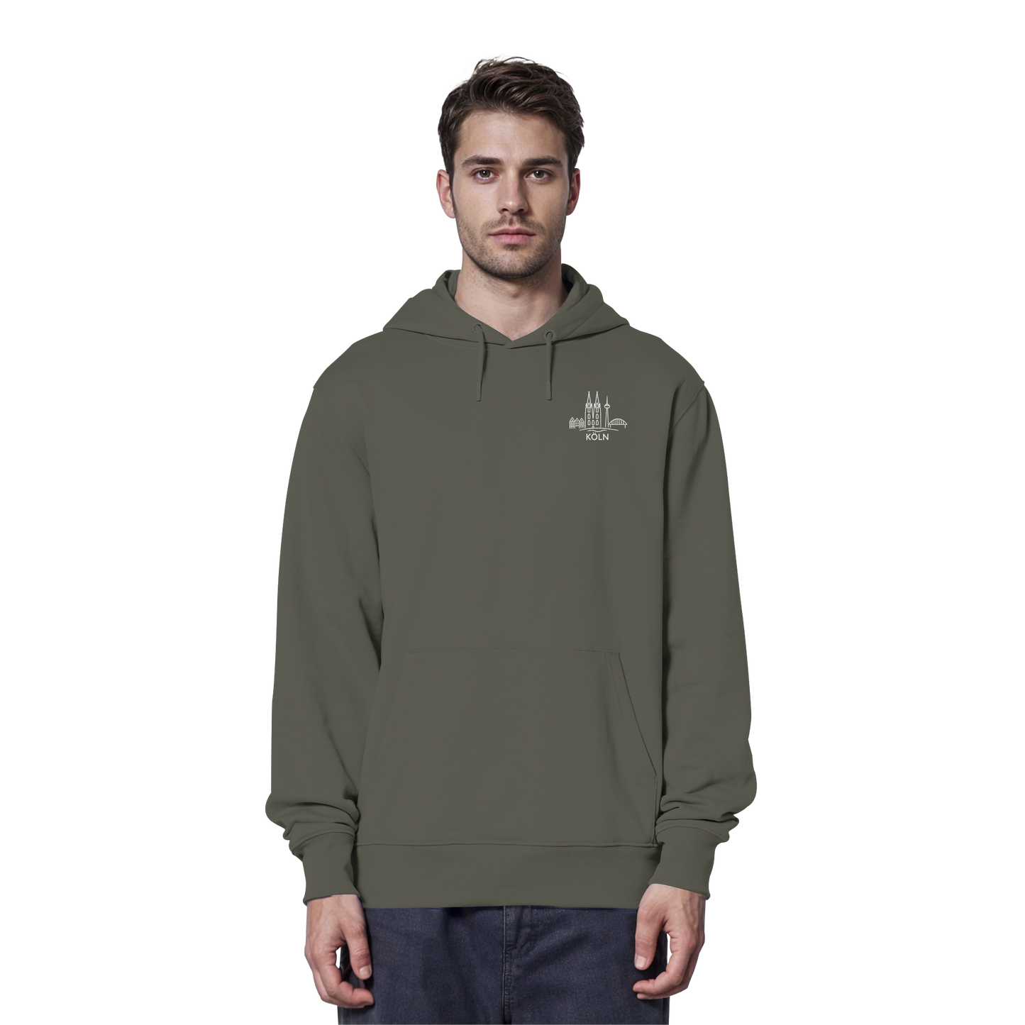Köln Skyline Stick - Organic Hoodie