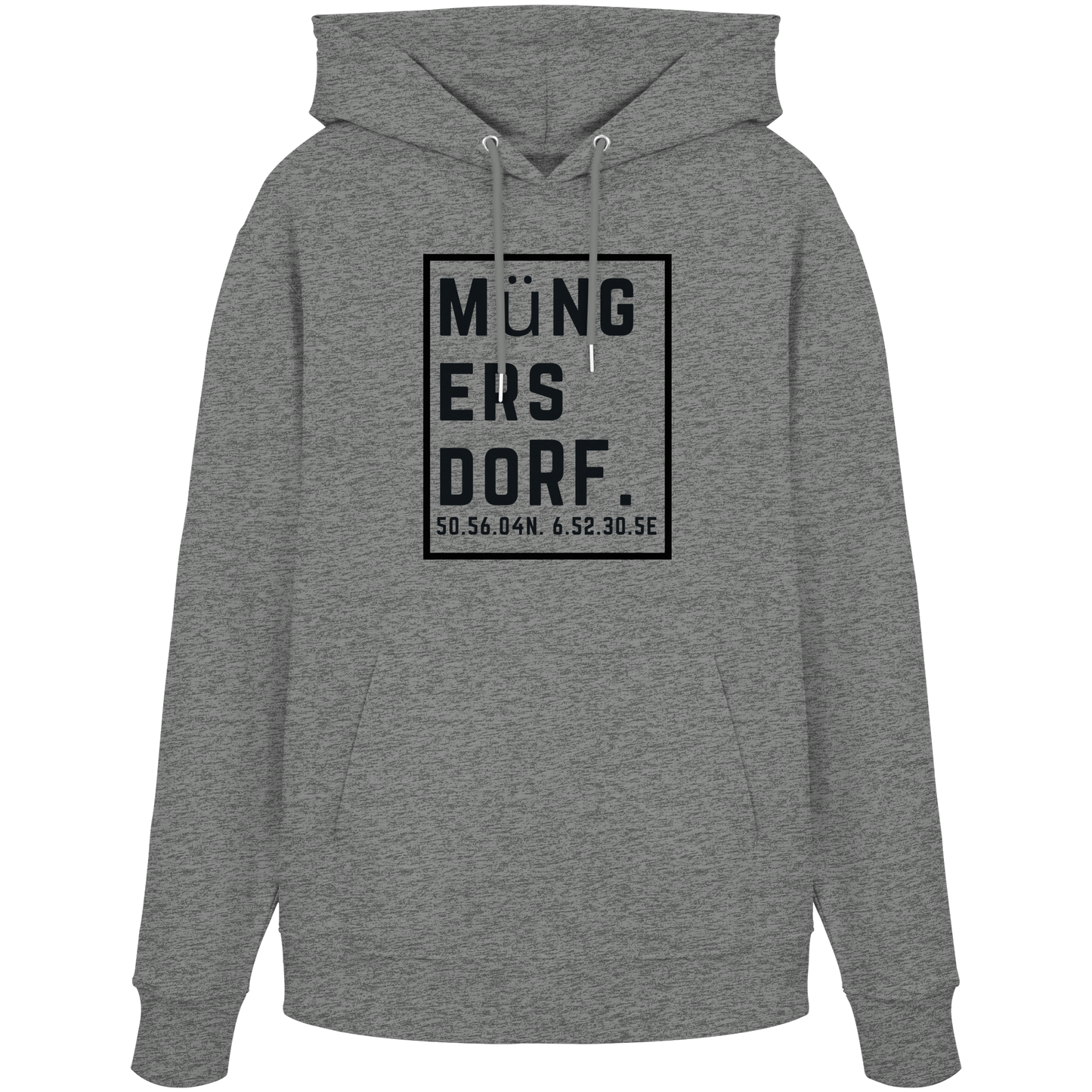 Müngersdorf Koordinaten (großer Druck auf der Brust) - Organic Hoodie