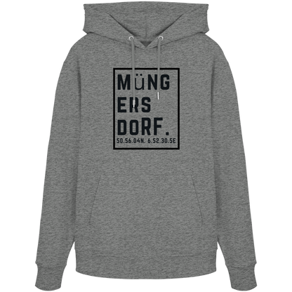 Müngersdorf Koordinaten (großer Druck auf der Brust) - Organic Hoodie