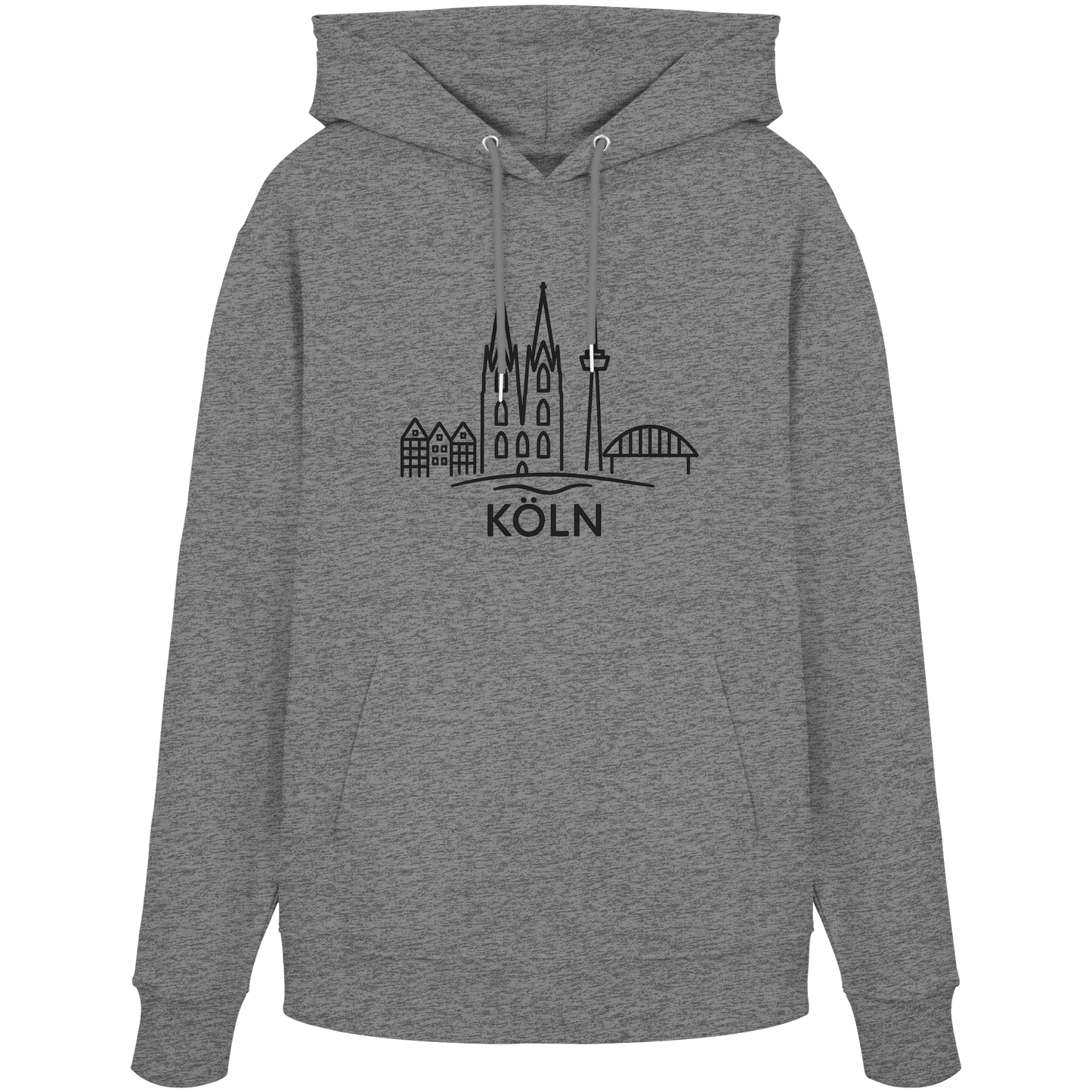Köln Skyline (großer Druck auf der Brust) - Organic Hoodie