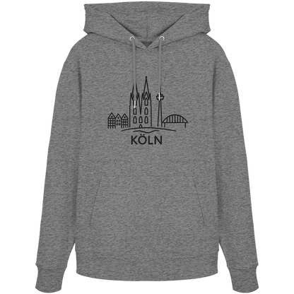 Köln Skyline (großer Druck auf der Brust) - Organic Hoodie