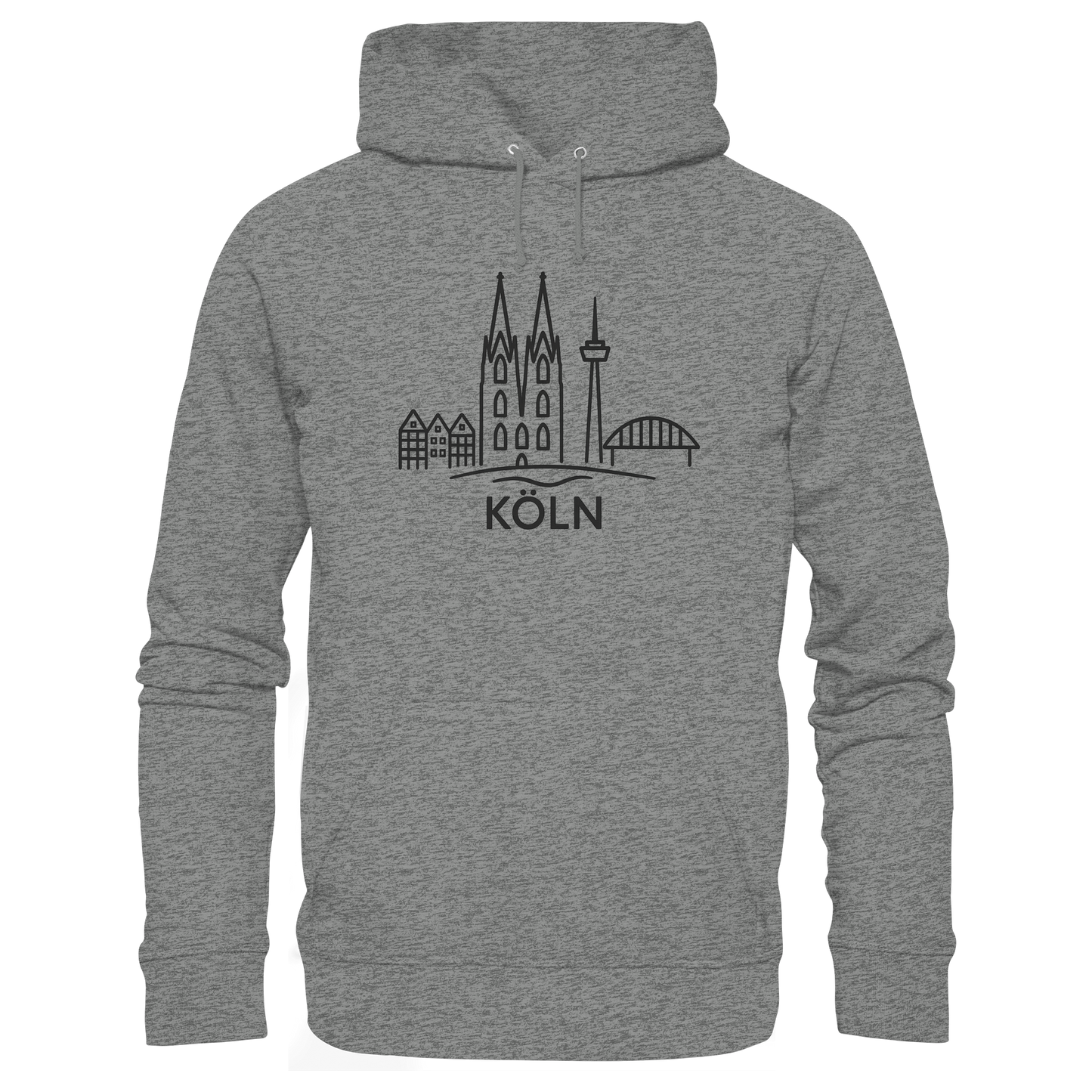 Köln Skyline (großer Druck auf der Brust) - Organic Hoodie