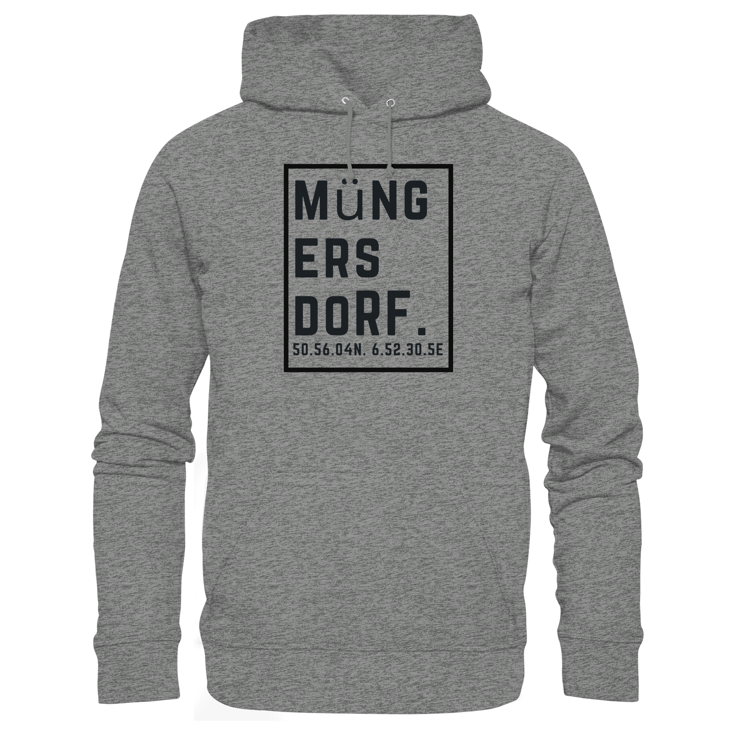 Müngersdorf Koordinaten (großer Druck auf der Brust) - Organic Hoodie