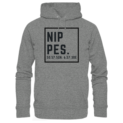 Nippes Koordinaten (großer Druck auf der Brust) - Organic Hoodie