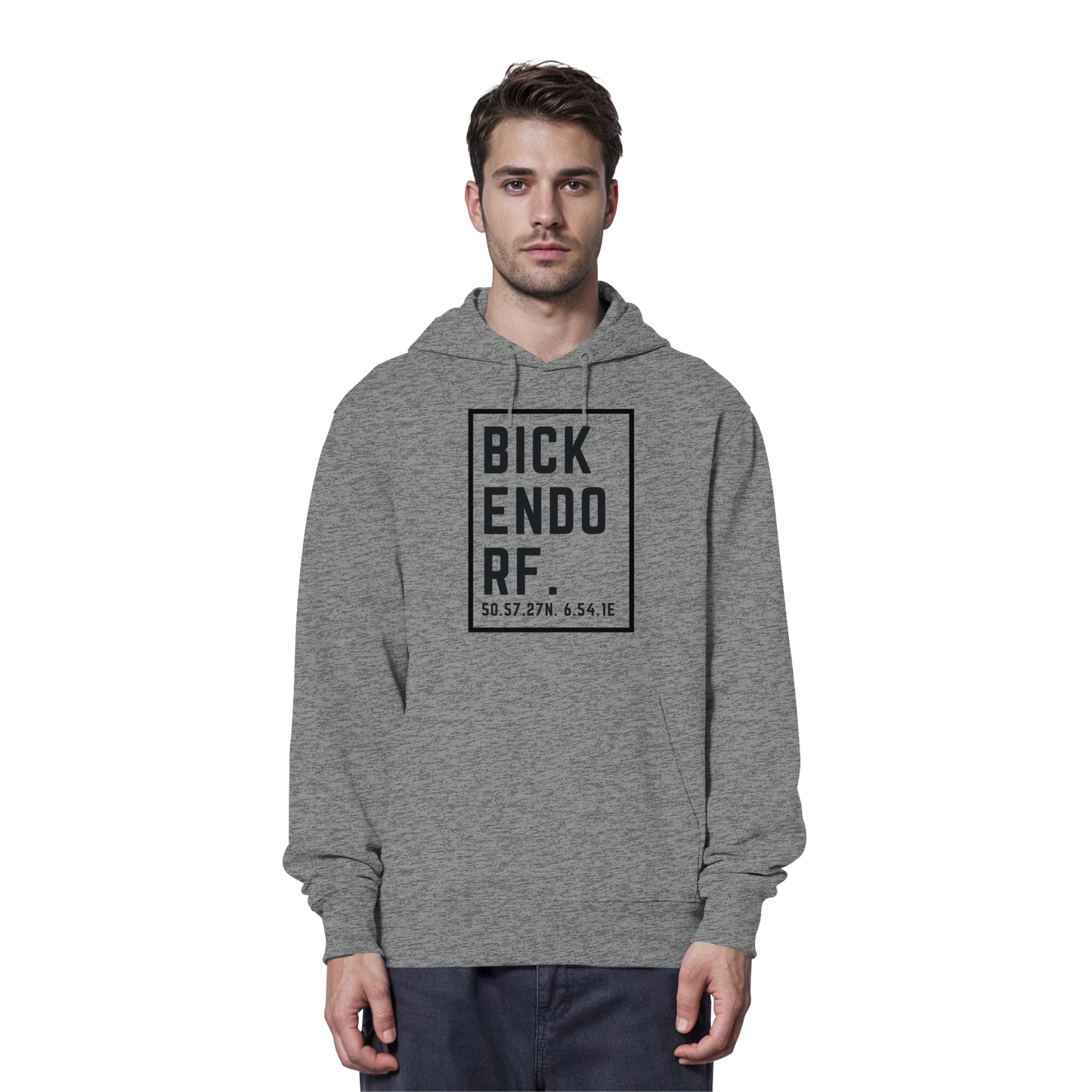 Bickendorf Koordinaten (großer Druck auf der Brust) - Organic Hoodie