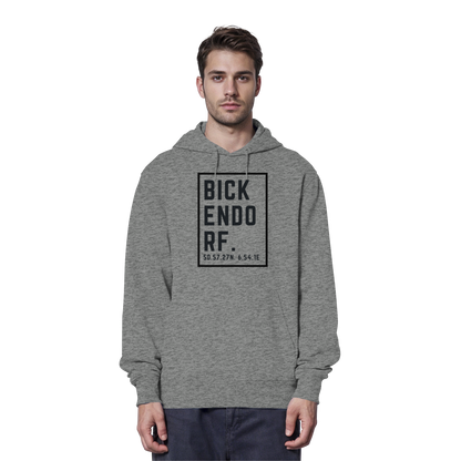 Bickendorf Koordinaten (großer Druck auf der Brust) - Organic Hoodie