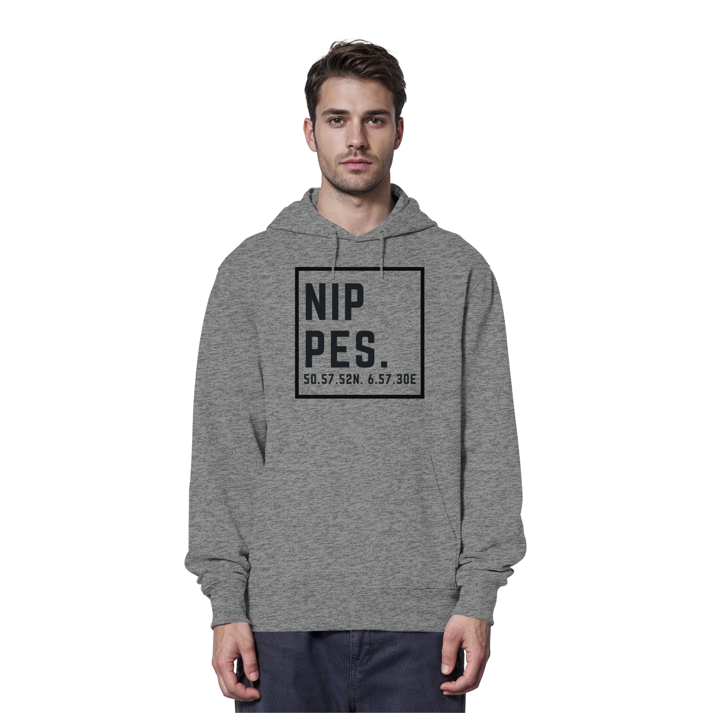 Nippes Koordinaten (großer Druck auf der Brust) - Organic Hoodie