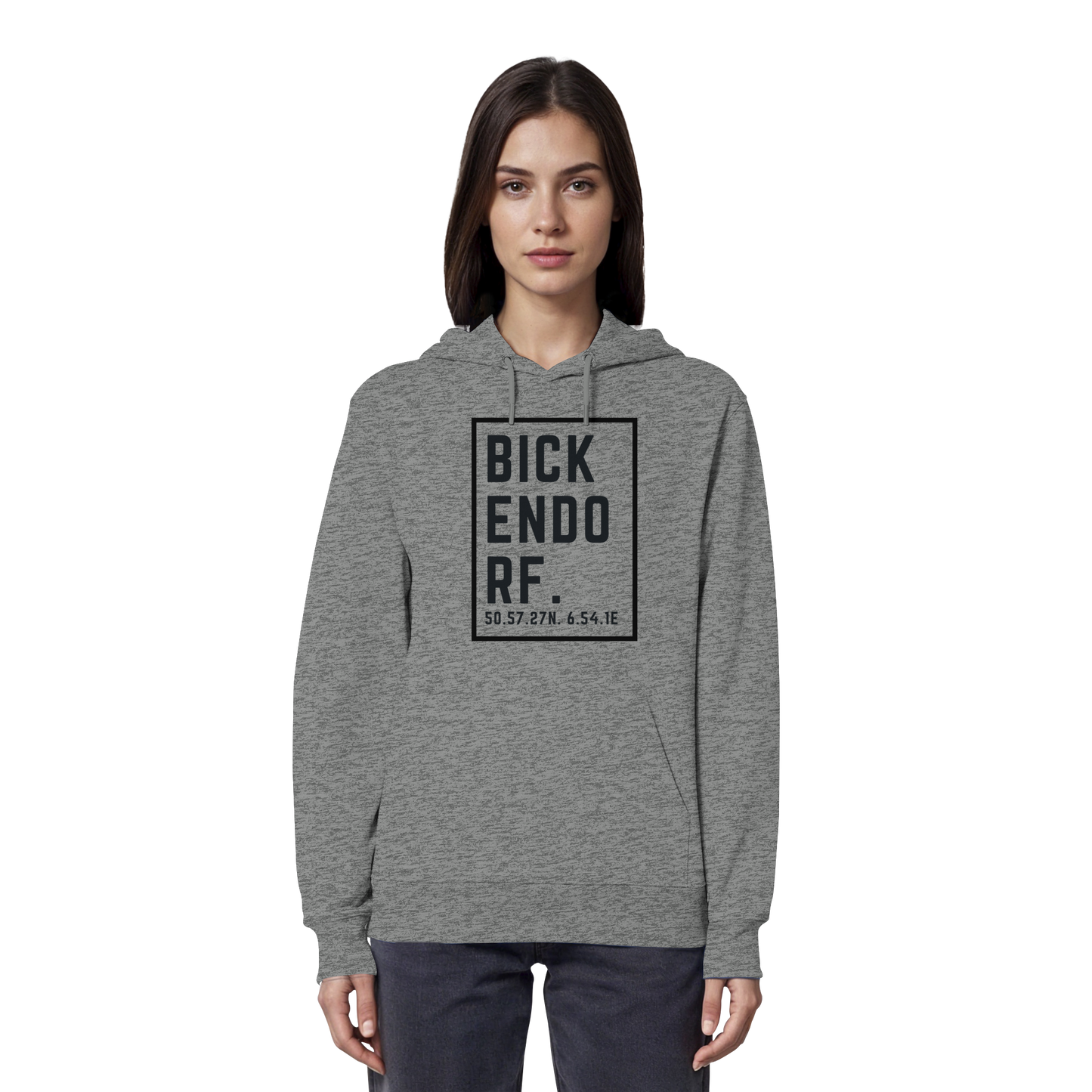 Bickendorf Koordinaten (großer Druck auf der Brust) - Organic Hoodie