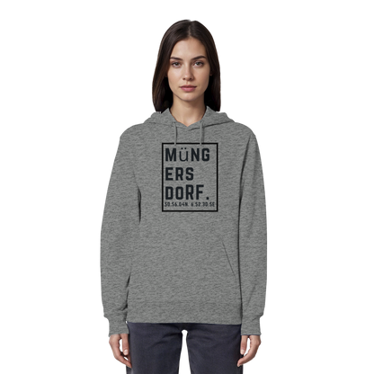 Müngersdorf Koordinaten (großer Druck auf der Brust) - Organic Hoodie