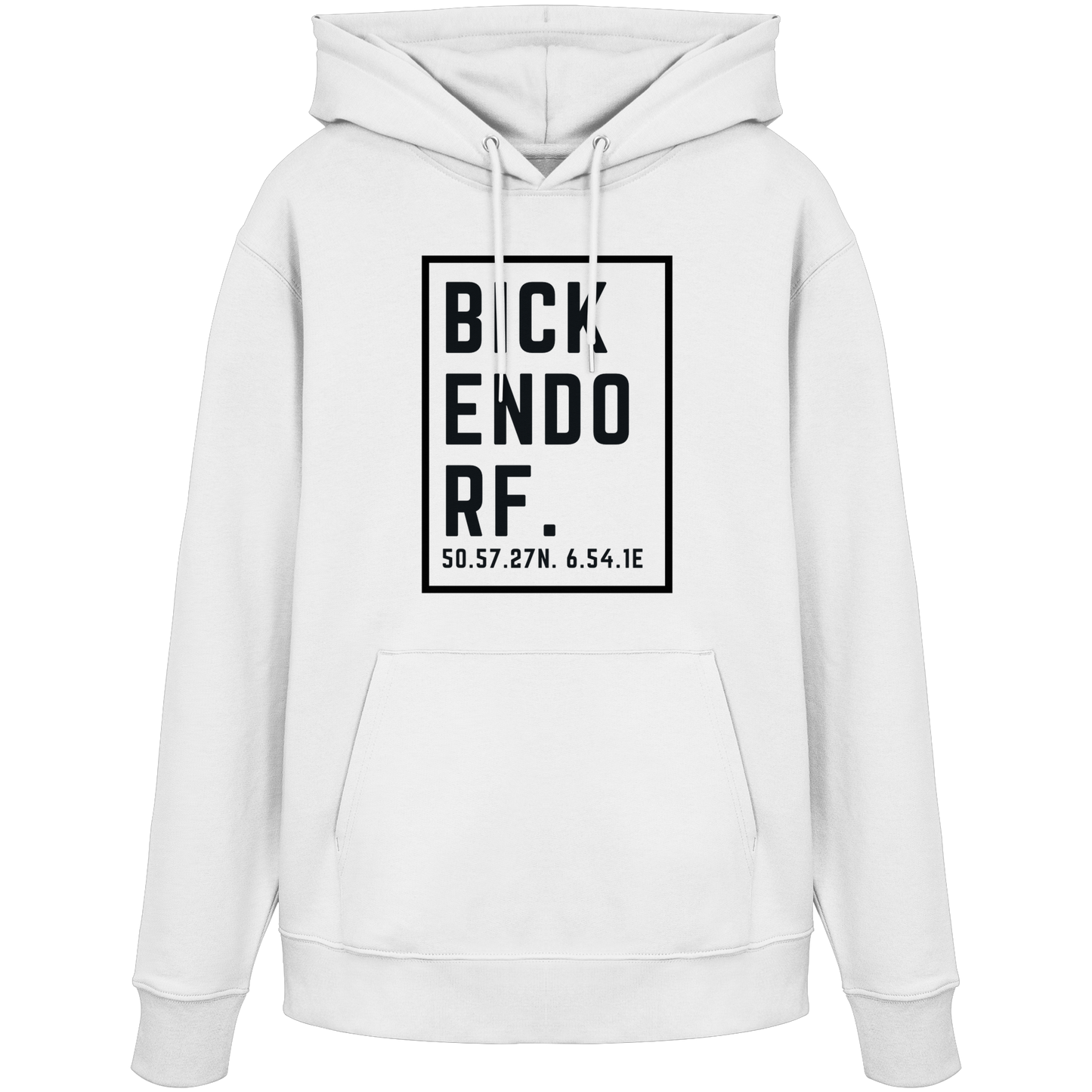 Bickendorf Koordinaten (großer Druck auf der Brust) - Organic Hoodie
