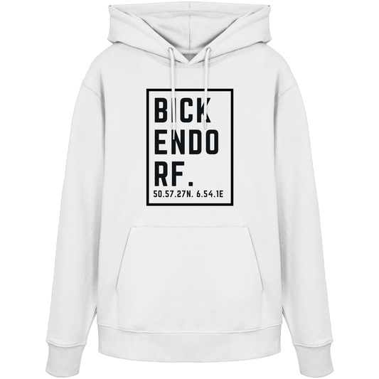 Bickendorf Koordinaten (großer Druck auf der Brust) - Organic Hoodie